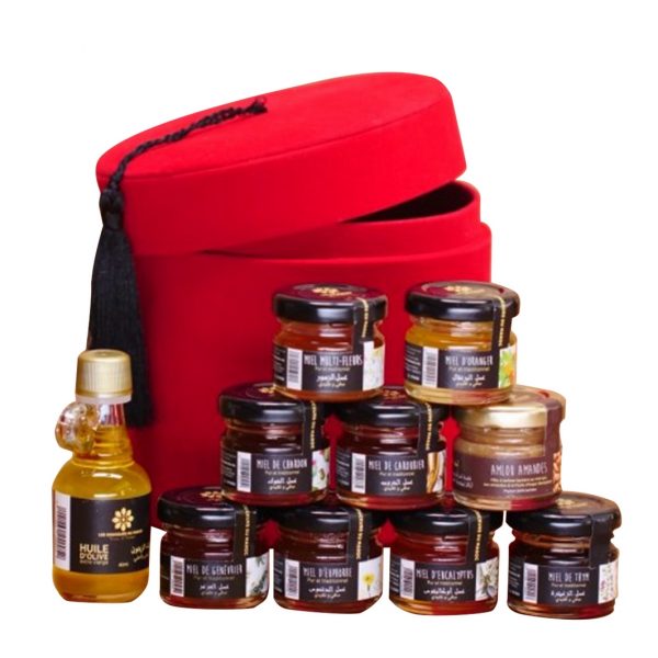 Coffret Petite Gourmandise du Maroc, Coffret Saveurs du terroir BIO, Coffret cadeau artisanal pour ramadan, Coffret cadeau artisanal pour ramadan