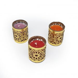 Coffret de 3 bougies parfumées, artisanat, artisanat maroc, artisanat marocain, coffret, coffret cadeau, coffret artisanat, coffret maroc, cadeau maroc, cadeau, artisanat haut de gamme