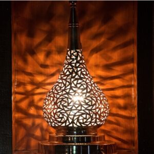 DMAA - LAMPE EN CUIVRE NICKELÉ - Grossiste Décoration Artisanat Marocain | Boutique d'artisanat