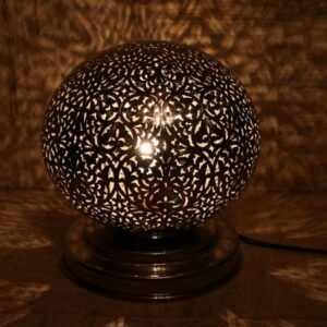KORA- LAMPE EN CUIVRE NICKELÉ - Grossiste Décoration Artisanat Marocain | Boutique d'artisanat
