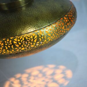TABAQ - PLAFONNIER EN CUIVRE NICKELÉ - Grossiste Décoration Artisanat Marocain | Boutique d'artisanat