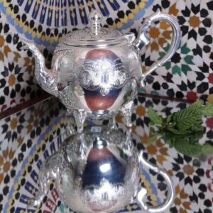 ATAY BALL - THÉIÈRE ARTISANALE EN CUIVRE NICKELÉE - Grossiste Décoration Artisanat Marocain | Boutique d'artisanat