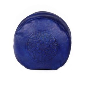 BLUE BELDI - POUF ARTISANAL MAROCAIN EN CUIR - Grossiste Décoration Artisanat Marocain | Boutique d'artisanat