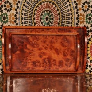 DUO PLATE - LOT DE DEUX PLATEAUX EN THUYA - Grossiste Décoration Artisanat Marocain | Boutique d'artisanat