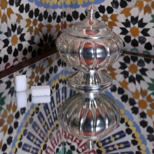 ÉLÉGANCE - SUCRIER ARTISANAL EN CUIVRE NICKELÉ - Grossiste Décoration Artisanat Marocain | Boutique d'artisanat