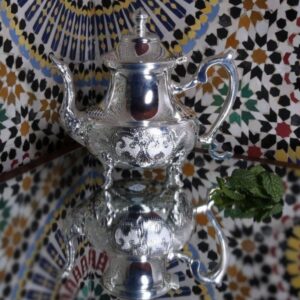 FABULEUSE - THÉIÈRE ARTISANALE EN CUIVRE NICKELÉE - Grossiste Décoration Artisanat Marocain | Boutique d'artisanat