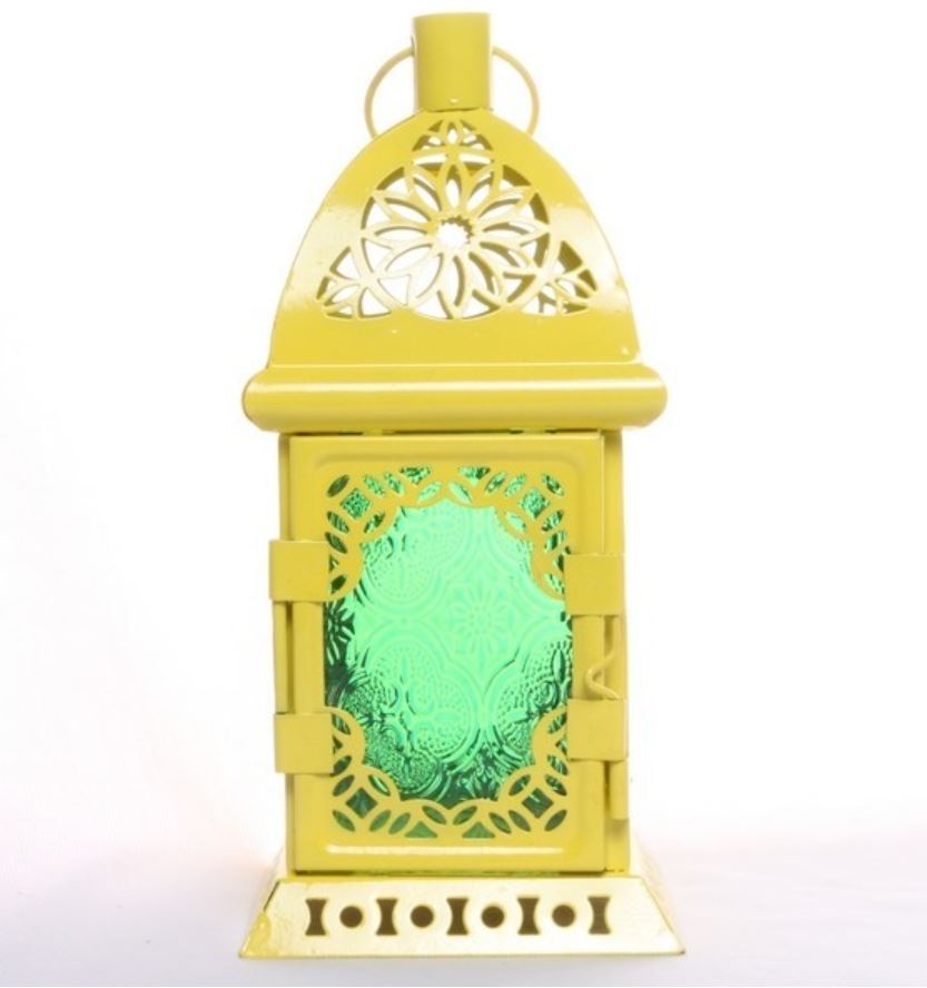 acheter lanterne orientale artisanale en fer forgé et verre transparent