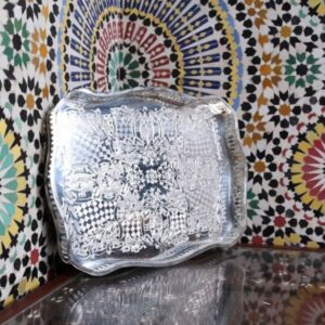 MIRAGE - PLATEAU ARTISANAL EN CUIVRE NICKELÉ - Grossiste Décoration Artisanat Marocain | Boutique d'artisanat