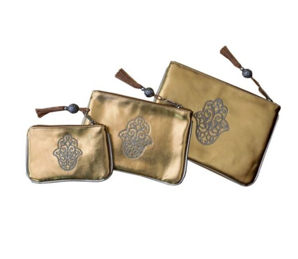 AQRAB DORÉE - POCHETTE ARTISANALE EN SIMILI CUIR - Grossiste Décoration Artisanat Marocain | Boutique d'artisanat