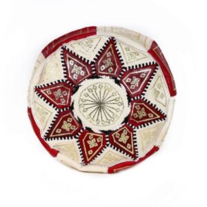 REDMOR - POUF ARTISANAL MAROCAIN EN CUIR - Grossiste Décoration Artisanat Marocain | Boutique d'artisanat
