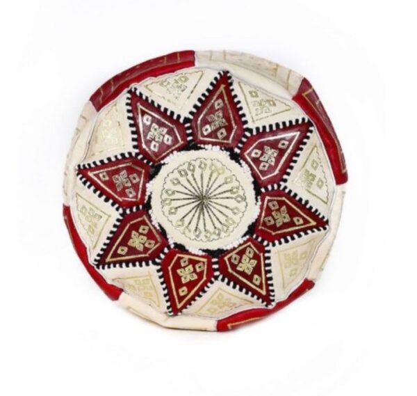 REDMOR - POUF ARTISANAL MAROCAIN EN CUIR - Grossiste Décoration Artisanat Marocain | Boutique d'artisanat