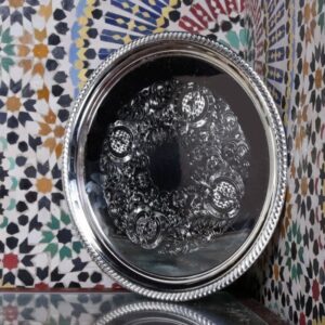 SMALL FUN - PLATEAU ARTISANAL EN CUIVRE NICKELÉ - Grossiste Décoration Artisanat Marocain | Boutique d'artisanat