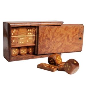 FUN BOX - JEU DE DOMINO ET DÉS ARTISANALE EN BOIS - Grossiste Décoration Artisanat Marocain | Boutique d'artisanat