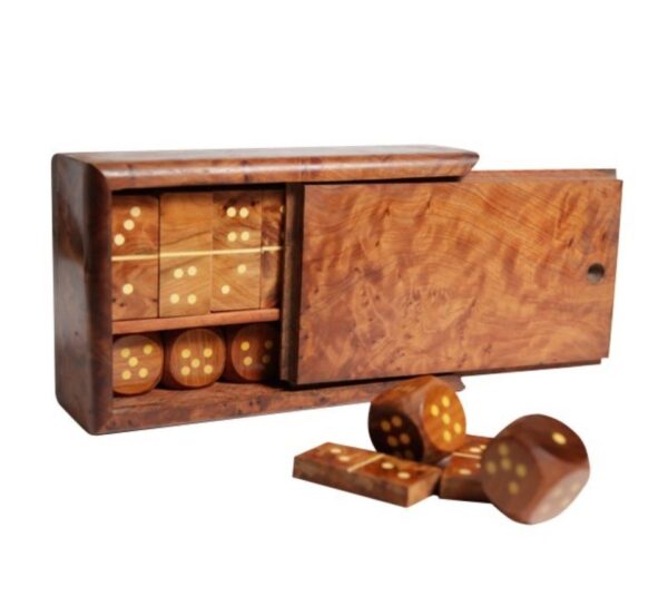 FUN BOX - JEU DE DOMINO ET DÉS ARTISANALE EN BOIS - Grossiste Décoration Artisanat Marocain | Boutique d'artisanat