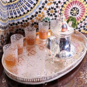 PACK ZEN - PACK THÉ ARTISANAL EN CUIVRE NICKELÉ- Grossiste Décoration Artisanat Marocain | Boutique d'artisanat